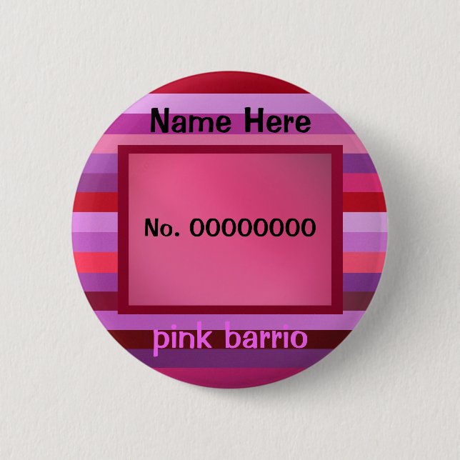 rosa Barriotextschablone Button (Vorderseite)