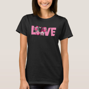 Rosa bärtige Liebes-Gnome Herzballons für Valent T-Shirt