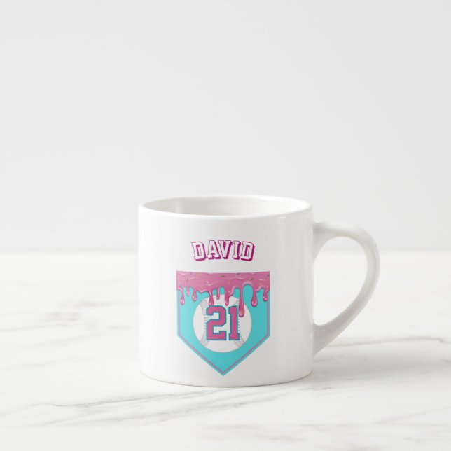 Rosa Baseball Drip Espressotasse (Rechts)