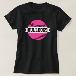 Rosa Baseball/Softball Team & Spielername & Spiele T-Shirt