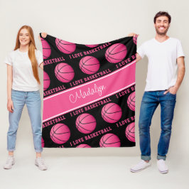 rosa Basketball I Liebe Basketball Fleecedecke