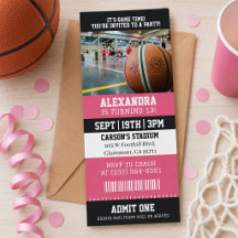 Rosa Basketball-Ticket-Geburtstagsfeier