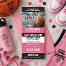 Rosa Basketball-Ticket-Geburtstagsfeier
