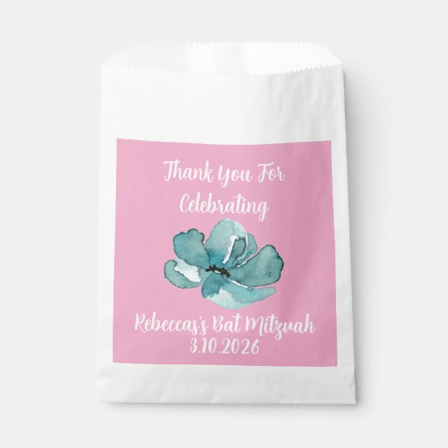 Rosa Bat Mitzvah Fvor Bags Geschenktütchen (Vorderseite)