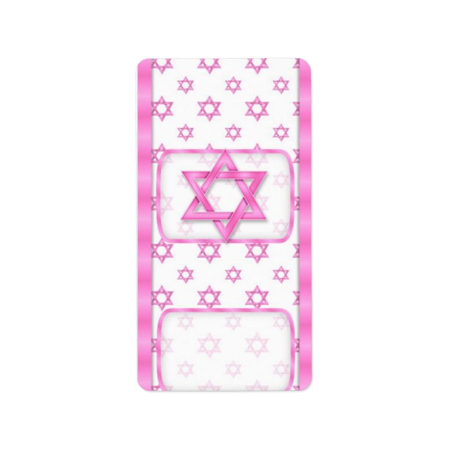 Rosa Bat Mitzvah Hersheys Miniatur Bonbonverpackun Adressaufkleber (Vorne)