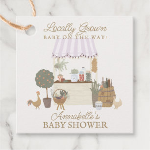 Rosa Bauern Markt Frische Babydusche Geschenkanhänger