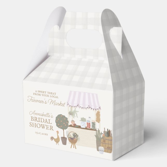 Rosa Bauern Markt Landwirtschaft Frische Brautpart Geschenkschachtel (Vorderseite)