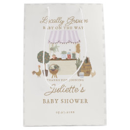 Rosa Bauern Markt Vor Ort wachsen Baby Dusche Gefa Mittlere Geschenktüte