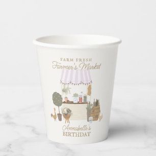 Rosa Bauern Marktfarm Fresh Birthday Pappbecher
