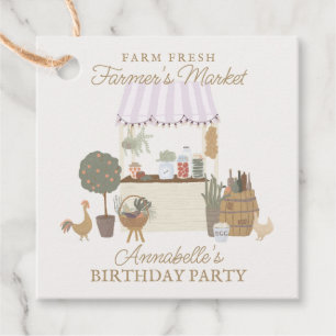 Rosa Bauern Marktfarm Fresh Birthday Party Geschenkanhänger