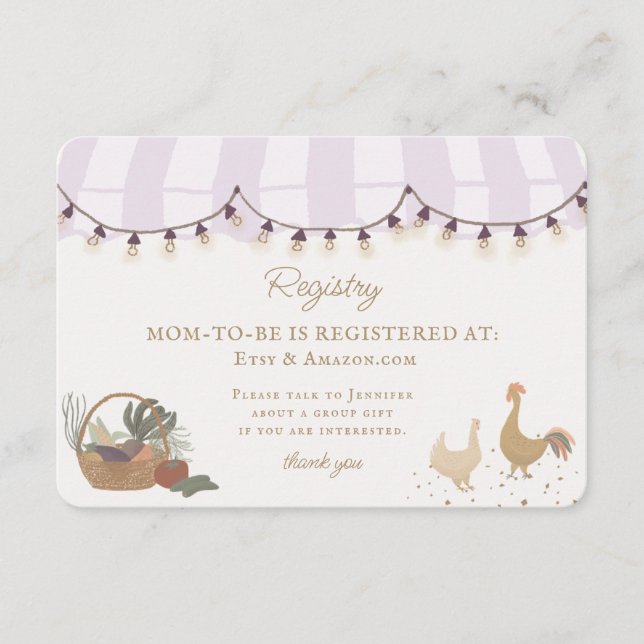 Rosa Bauern Marktfarm Neuregistrierung einfügen Begleitkarte (Vorderseite)