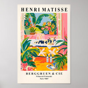 Rosa Bauerndekoration, Kuh in Badewanne Art Print, Poster