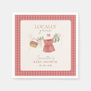 Rosa Bauernmarkt-Baby-Party mit regionalen Produkt Serviette