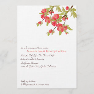 Rosa Baum blüht Hochzeits-Verlobung, die Party Einladung