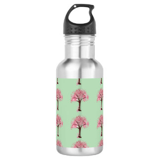 Rosa Bäume Muster Wasserflasche
