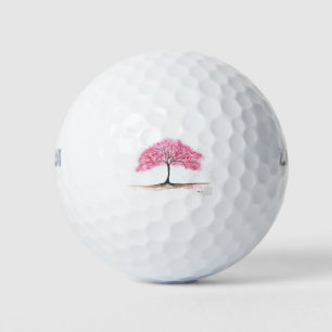 Rosa Bäume Wasserfarbe Natur Kirschblüte Blüte Blü Golfball