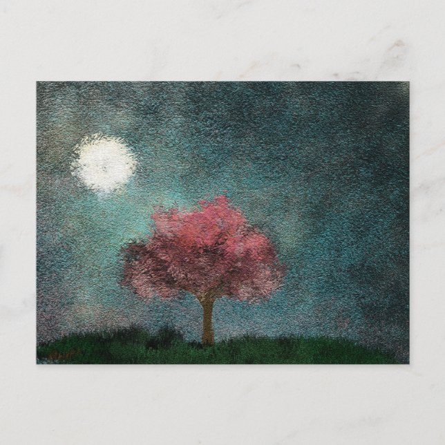 Rosa-Baumstruktur am Mondmittertag Postkarte (Vorderseite)