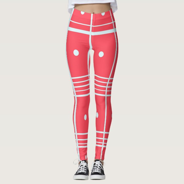 Rosa bedruckte Leggings (Vorderseite)