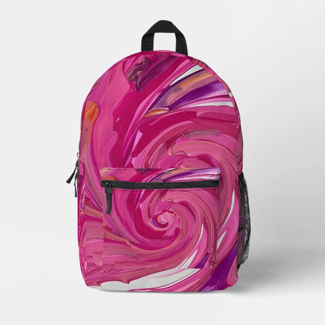 rosa bedruckter rucksack (Vorderseite)