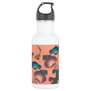 Rosa Bee Blume Classic Hokusai Art Edelstahlflasche