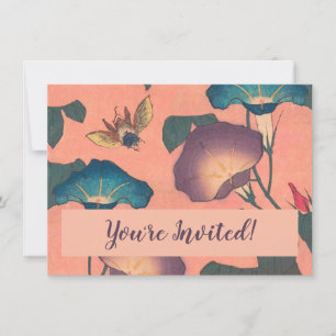 Rosa Bee Blume Classic Hokusai Art Einladung