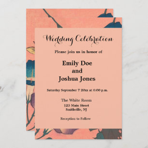 Rosa Bee Blume Classic Hokusai Art Einladung