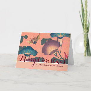 Rosa Bee Blume Classic Hokusai Art Feiertagskarte