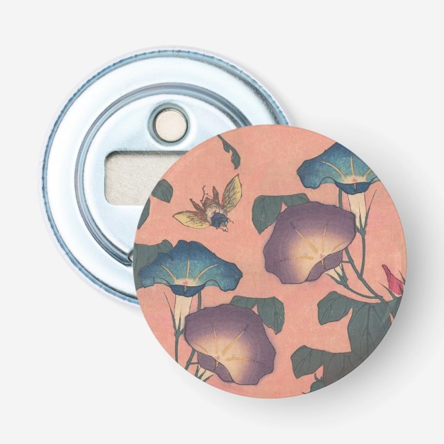 Rosa Bee Blume Classic Hokusai Art Flaschenöffner (Vorderseite)