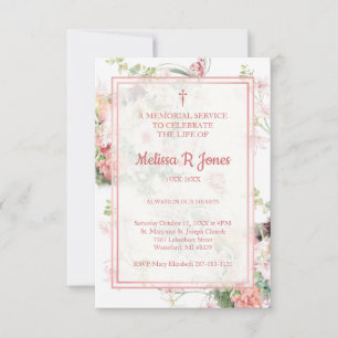 Rosa Beerdigung durch die Flora und Fauna Feiern D Mitteilungskarte