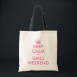 Rosa behalt ruhig, es ist Mädchen Wochenende Tote  Tragetasche<br><div class="desc">Rosa behalt ruhig,  es ist Mädchen Wochenende Tote Tasche. Personalisierbares Keepcalm Design.</div>