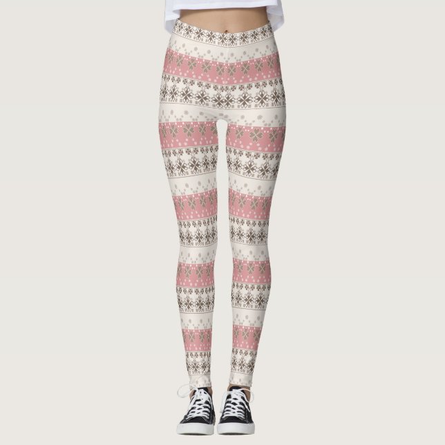 Rosa-beige Einrichtung Leggings (Vorderseite)