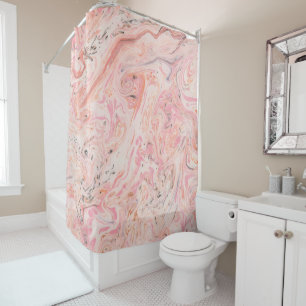 Rosa Beige Grau Elegantes Marmor Duschvorhang