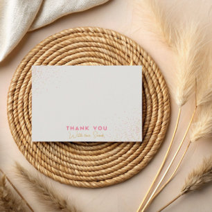 Rosa Beige Minimalistischer Klassischer Tüpfel Kon Dankeskarte