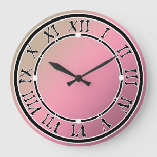 Rosa, beige, sanfte Farbtöne rot Große Wanduhr
