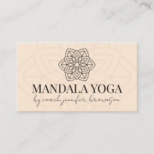 Rosa Beige spirituelles Yoga-Mandala Visitenkarte