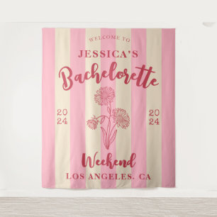 Rosa Beige Willkommen Junggesellinnenabschied Gebu Wandteppich