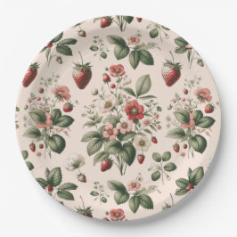 Rosa Berry Sweet über das Erdbeermuster Pappteller