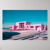 Rosa Beton Gebäude unter blauem Himmel