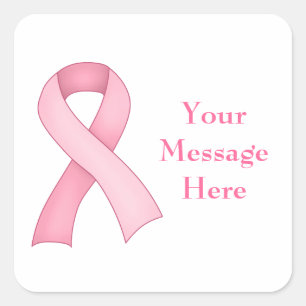 Rosa Bewusstseins-Band-Aufkleber 0002 Quadratischer Aufkleber