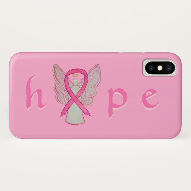 Rosa Bewusstseinsbildung Multiband-Krebs Angel iPh Case-Mate iPhone Hülle (Rückseite (Horizontal))