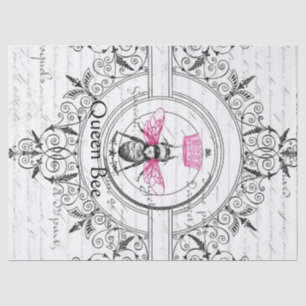 Rosa Bienenkönigin Decoupage Seidenpapier