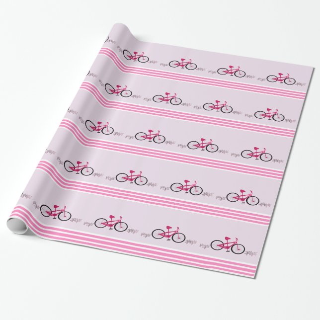 Rosa Bike mit rosa Band Geschenkpapier (Ungerollt)