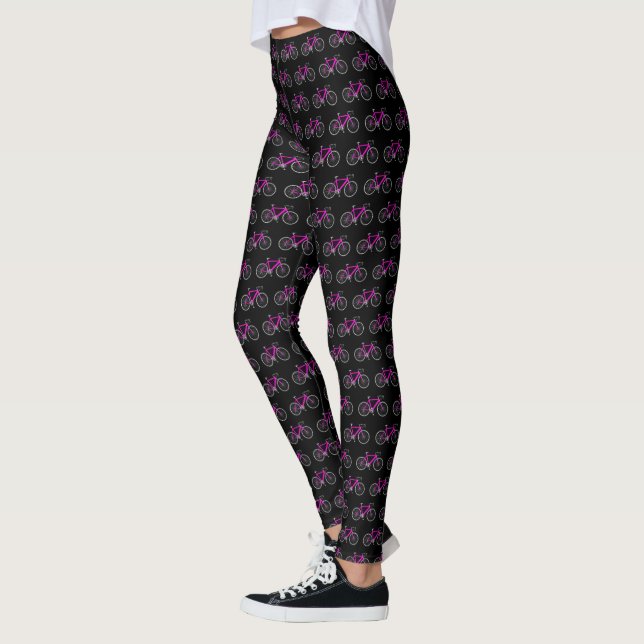 Rosa Bikes auf schwarz Leggings (Links)