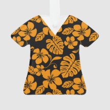 ROSA BIKINI-MUSTER-SCRUBS IN SCHWARZ UND ORANGE