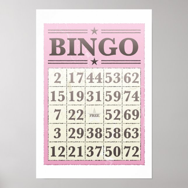 Rosa Bingo-Punktkarte Poster (Vorne)