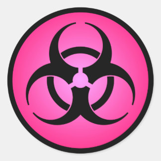 rosa Biogefährdung Runder Aufkleber