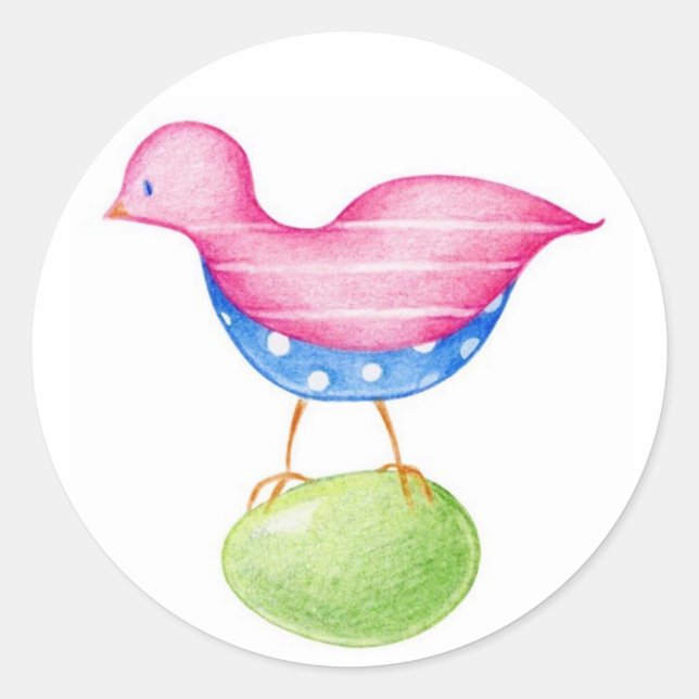 Rosa-Bird-Aufkleber Runder Aufkleber (Vorderseite)