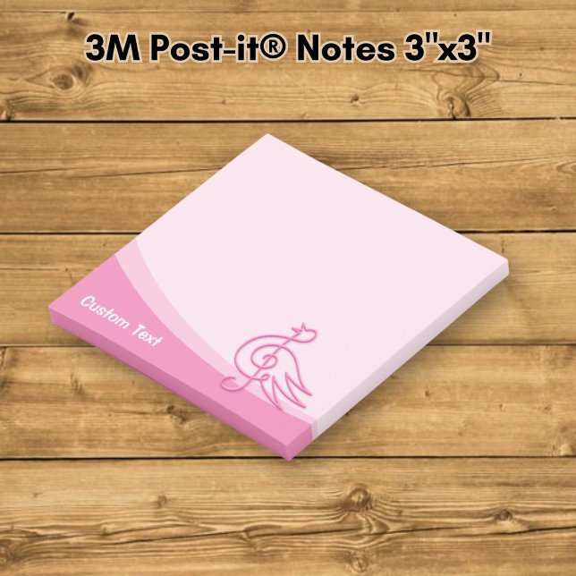 Rosa Bird Musik Post-it Klebezettel (Von Creator hochgeladen)