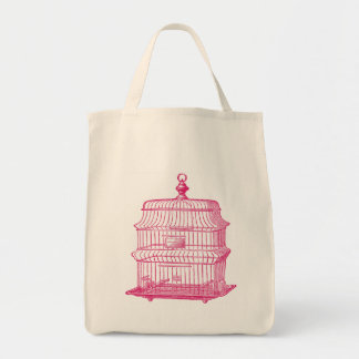 Rosa Birdcchage Shopping Tasche