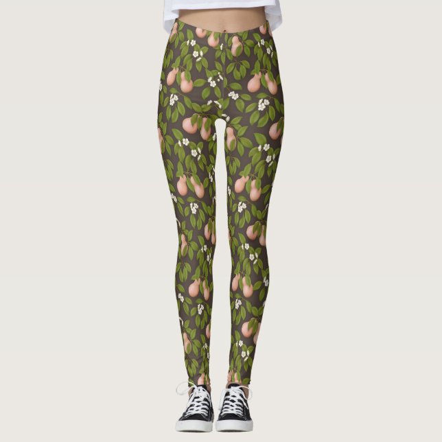 Rosa Birnen (dunkelbraun) Leggings (Vorderseite)